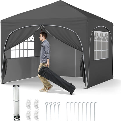 Outdoor Foldable Canopy Tent with 4 Removable Sidewall