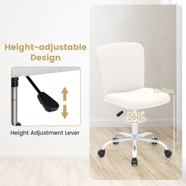 Height-adjustable Ergonomic Chair wIth Wheels for Adults and Teenangers