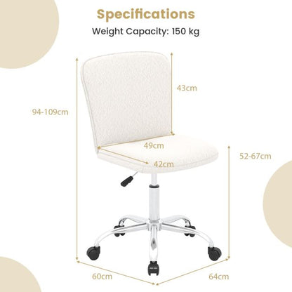 Height-adjustable Ergonomic Chair wIth Wheels for Adults and Teenangers