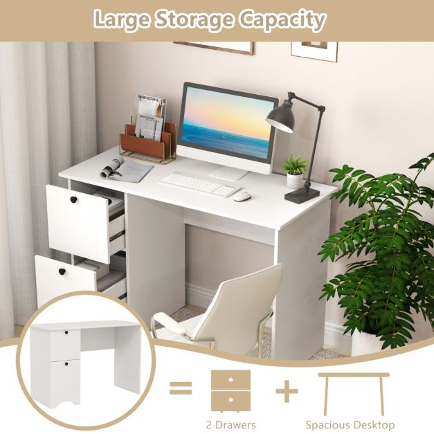 Home Office Writing Desk with 2 Drawers
