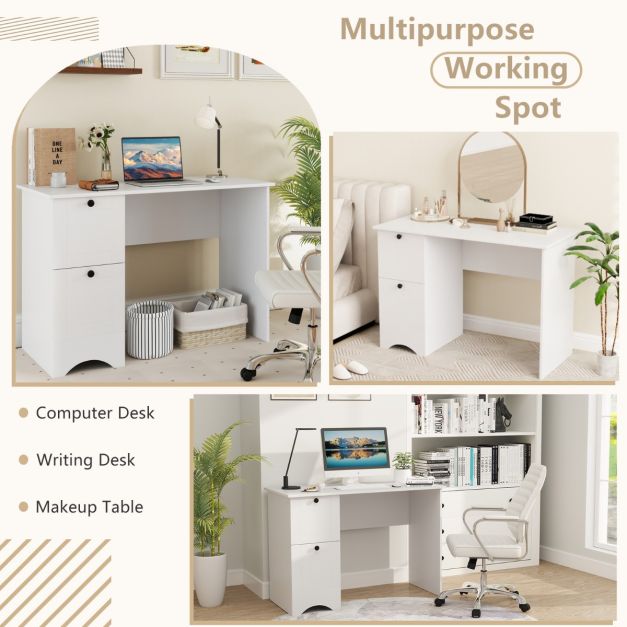 Home Office Writing Desk with 2 Drawers
