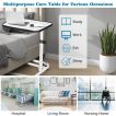Portable Bedside Table with 9 Level Adjustable Height
