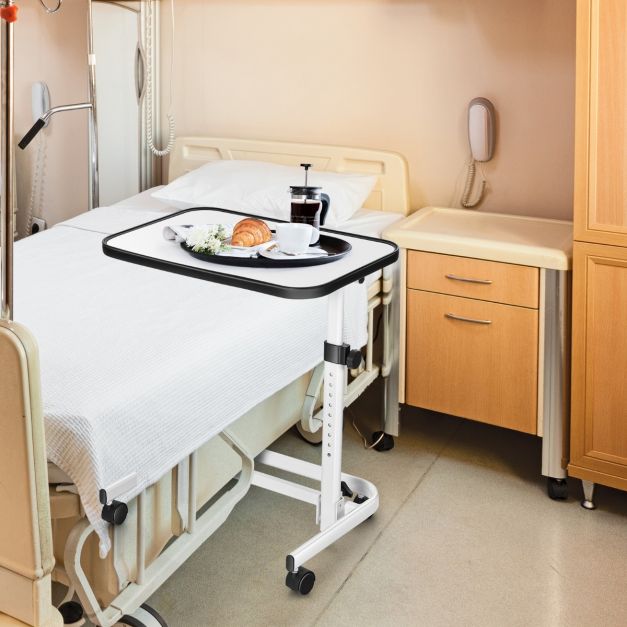 Portable Bedside Table with 9 Level Adjustable Height