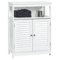 Bathroom Floor Cabinet, Wooden Freestanding Storage Cupboard with Double Shutter Door