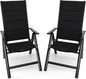 GiantexUK Patio Folding Chair Set of 1/2, Outdoor Dining Chairs with Soft Padded Seat (With Sponge Padded)