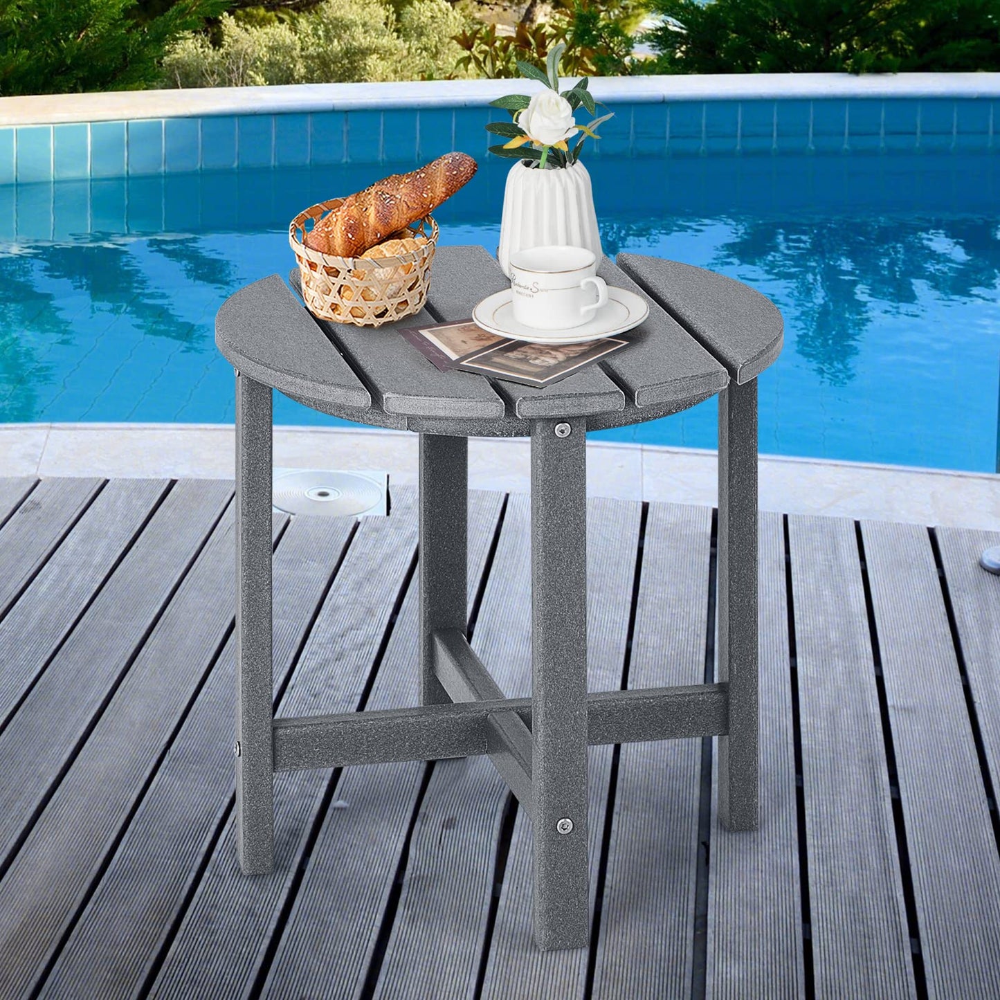 All Weather HDPE Adirondack Table Garden Round Coffee Table