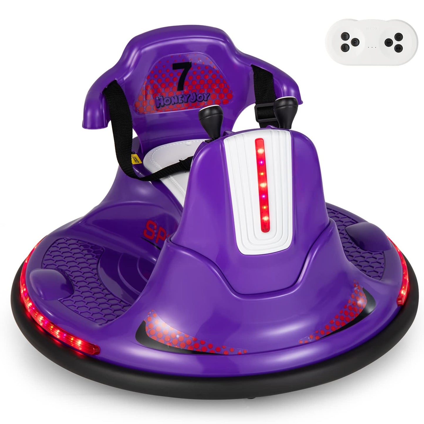 360 Spin Kids Bumper Car 12V Battery Powered Ride On Toy with Remote Control Dual Joysticks