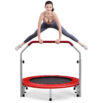 Foldable Fitness Bouncer with 4 Level Adjustable Foam Handle and Safety Padded Cover