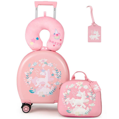 4Pcs Kids Luggage Set Toddler Carry On Luggage Set for Travel School