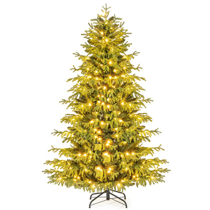 Artificial Christmas Tree Pre-lit Hinged Xmas Tree with LED Lights Seasonal Decoration Tree