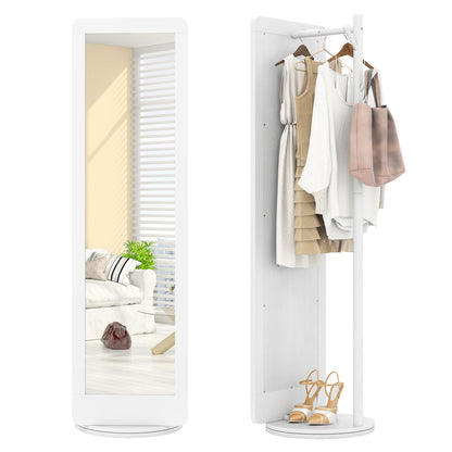 Full Length 2-in-1 Freestanding Dressing Mirror with Coat Rack