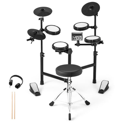 Electric Drum Set Foldable Drum Kit with 18 CM Mesh Drum Pads