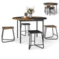5 Piece Dining Table Set, Round Kitchen Table and Stools