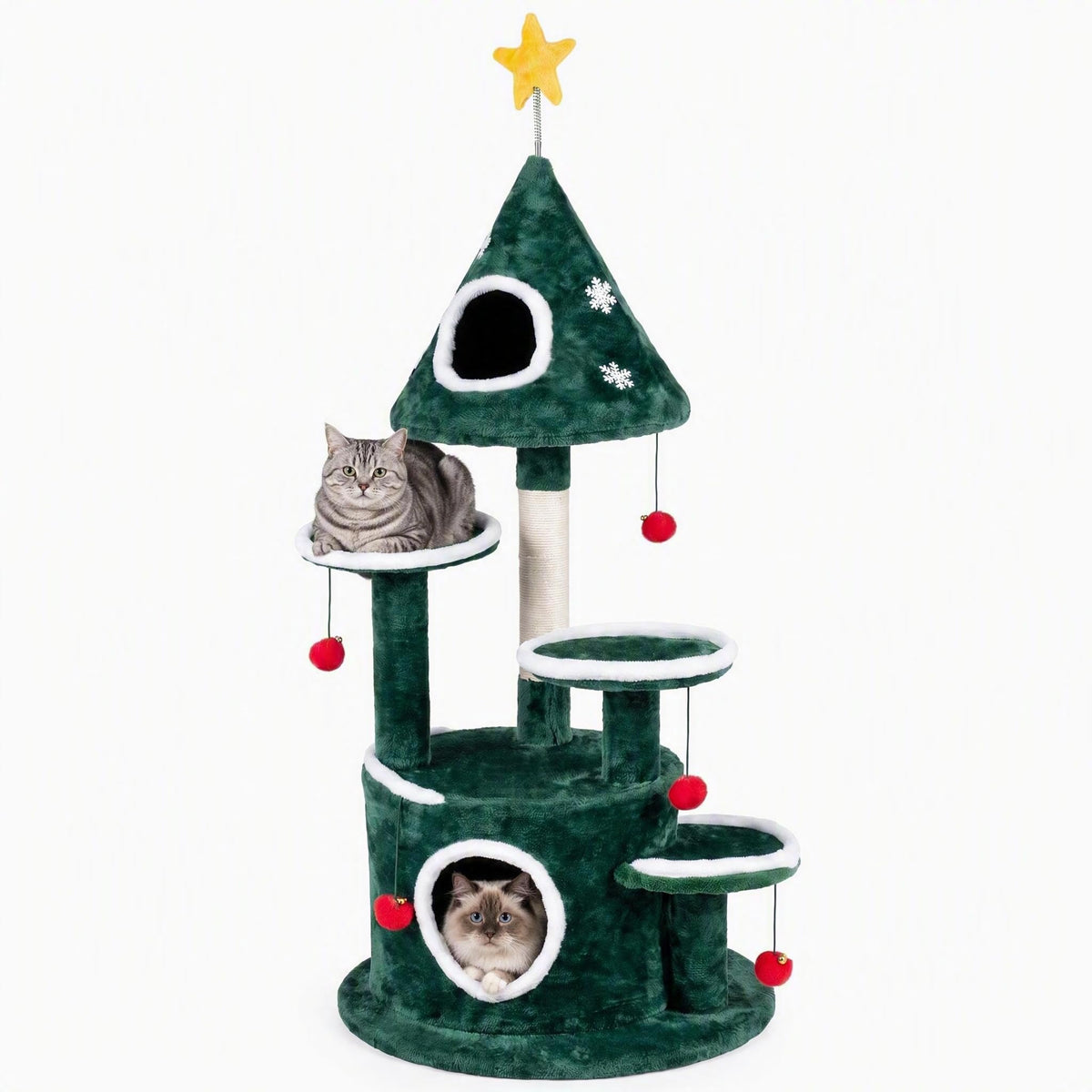 127cm Christmas Cat Tree, Multi-level Cats Activity Tree