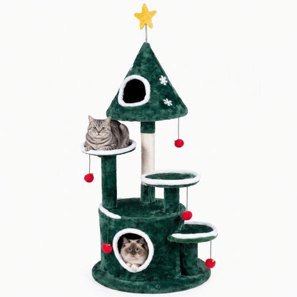 127cm Christmas Cat Tree, Multi-level Cats Activity Tree