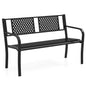 Diamond Pattern 2-3 Seater Heavy Duty Metal Frame Loveseat Park Bench