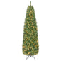 Hinged Pencil Xmas Tree with LED Lights, Foldable Metal Stand