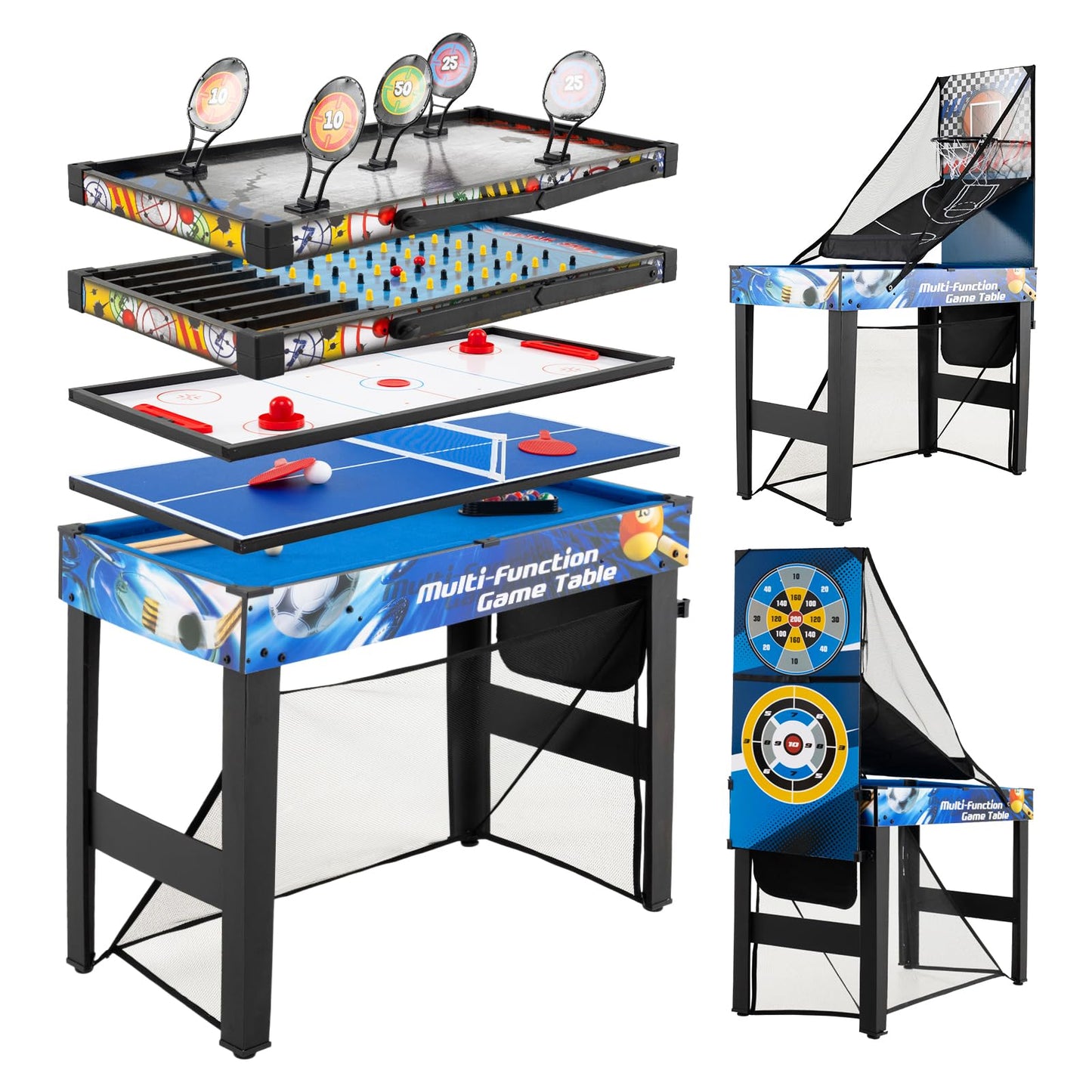 10-in-1 Combo Game Table Set with Storage Bag and Accessories