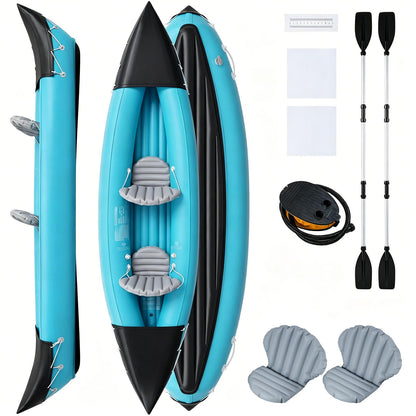 Heavy Duty Tandem Touring Kayak with Aluminum Paddles and Fin