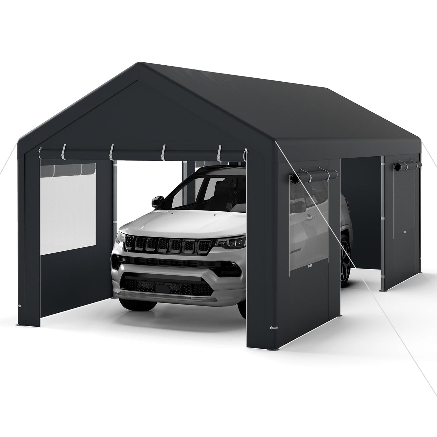 10 x 20FT Carport, Heavy Duty Car Canopy with Water-Resistant PE Tarp