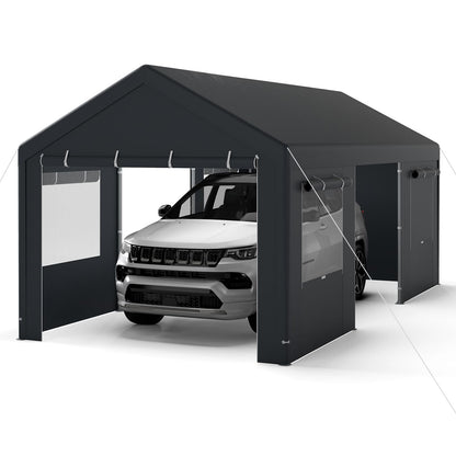 10 x 20FT Carport, Heavy Duty Car Canopy with Water-Resistant PE Tarp