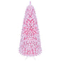 Artificial Christmas Tree, Snow Flocked Xmas Tree with Branch Tips and Foldable Metal Stand