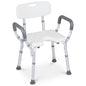 Shower Chair with Back and Arms, 6 Height Adjustable Bath Seat Shower Stool