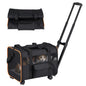 Rolling Pet Carrier with Telescopic Handle and Washable Pad for Dogs and Cats
