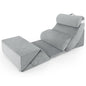 7 PCS Adjustable Support Pillow Set Bed Wedge Pillows with Memory Foam