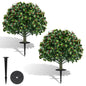 Set of 2 Faux Shrub Bushes with Ground Spikes （Red Berry）
