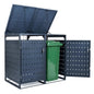 Double Wheelie Bin Storage, 240L Metal Garden Bin Hideaway with Gas Struts
