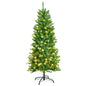 GiantexUK 150cm/180cm Pre Lit Premium Christmas Tree, Green Xmas Tree with 150/250 LED Lights