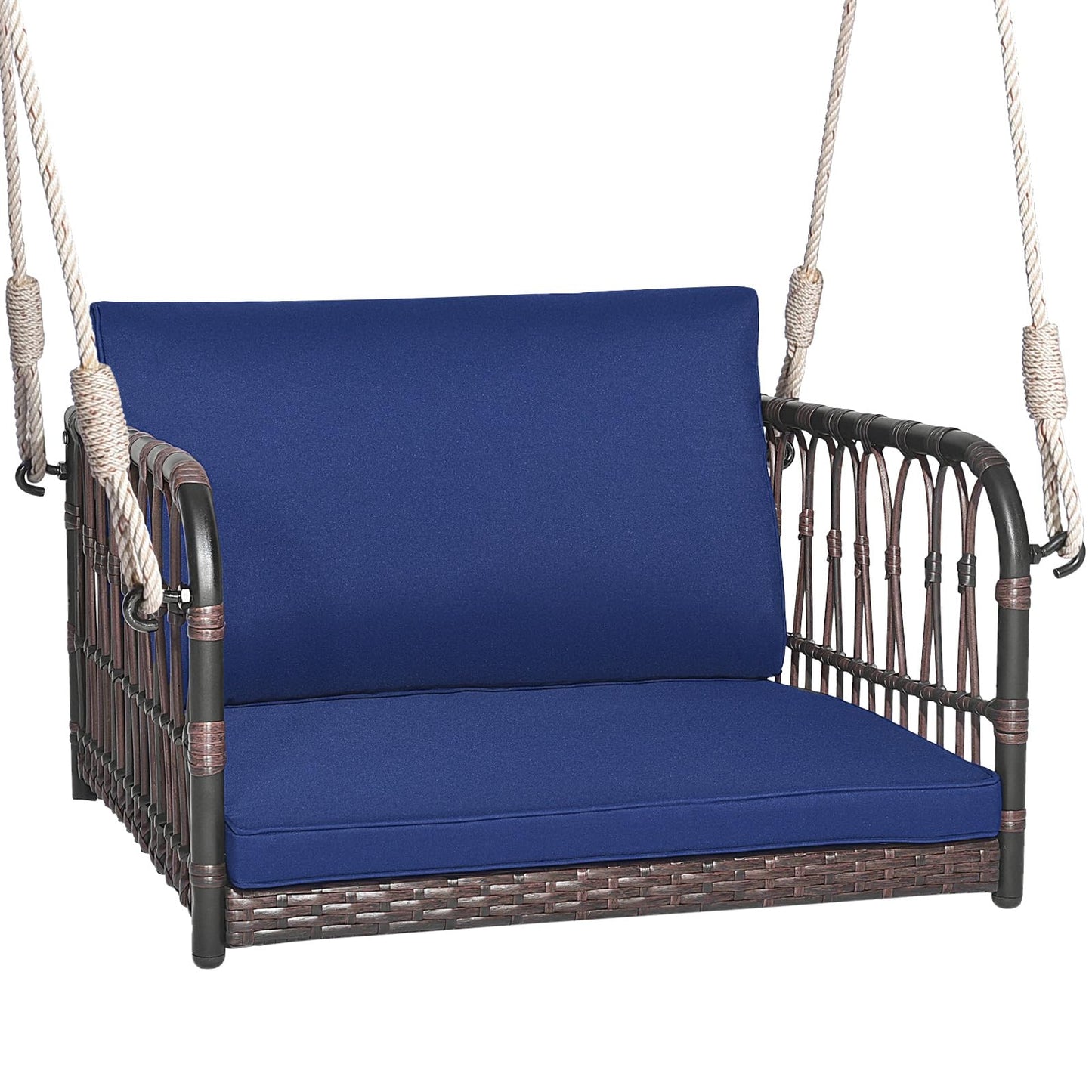 Patio Porch Swing Chair with Back and Seat Cushion for Patio Balcony Backyard