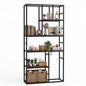 Bookshelf, Industrial Etagere Bookcase with Open Storage Shelves