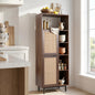 120 cm Storage Cabinet with 2 Rattan Doors & 5 Compartments