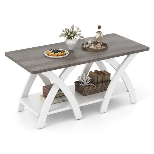 Coffee Table, Farmhouse Wooden Cocktail Center Table