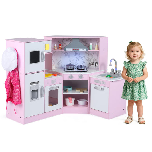 Kids Corner Kitchen Playset with Separated Washing Basin