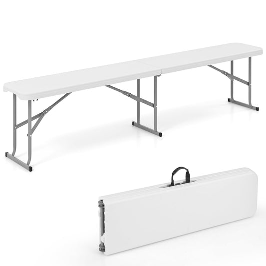 182 cm Portable Folding Plastic Bench Seat with Carry Handle