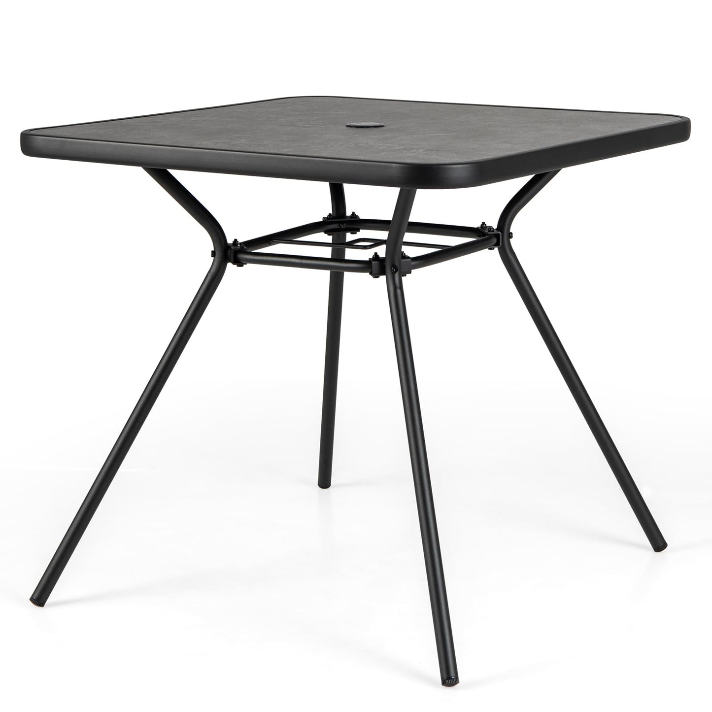 80 x 80 cm Patio Dining Table for 4 Persons with Faux Marble Top
