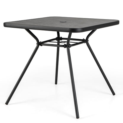 80 x 80 cm Patio Dining Table for 4 Persons with Faux Marble Top