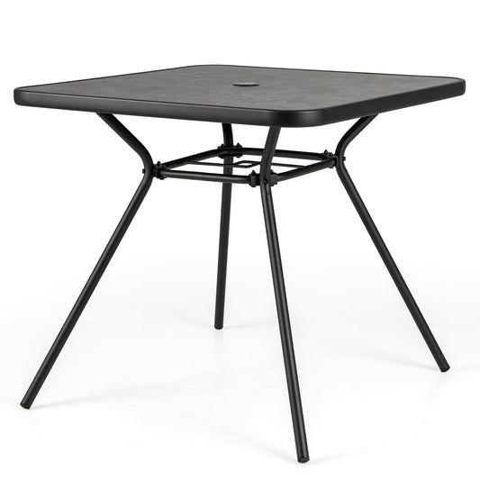 80 x 80 cm Patio Dining Table for 4 Persons with Faux Marble Top