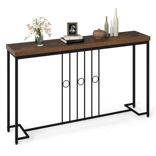 140CM Narrow Entryway Table with H-Shaped Base and Spacious tabletop