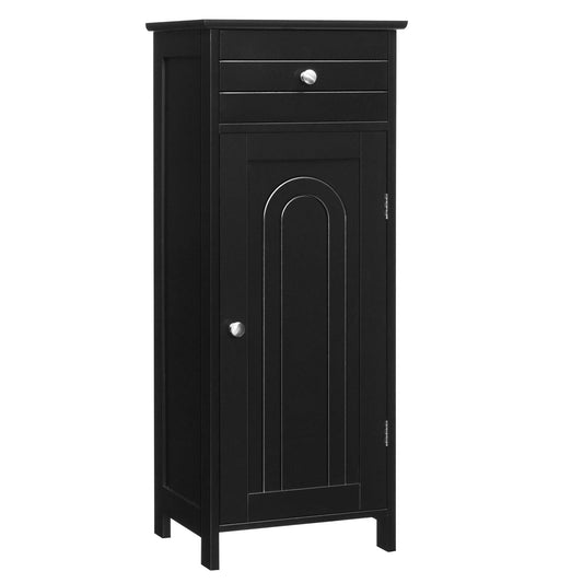 Floor Standing Wooden Cupboard with Single Door and Drawer