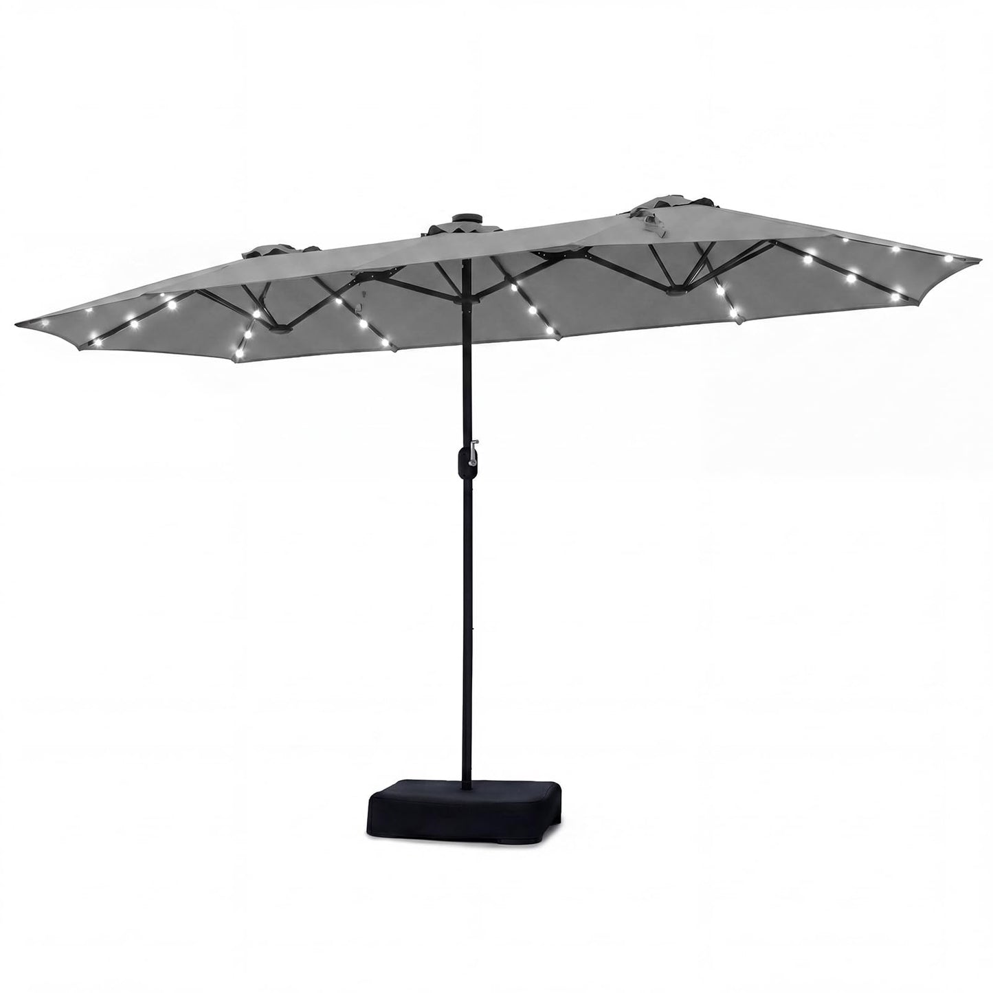 4M Double-Sided Parasol, Outdoor Extra Large Sun Umbrella with Base