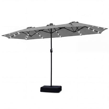4M Double-Sided Parasol, Outdoor Extra Large Sun Umbrella with Base