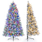 6 FT Half Artificial Christmas Tree, Snow-Flocked Hinged Xmas Tree