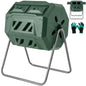GiantexUK 160L Garden Tumbling Composter, Dual Chamber Compost Tumbler Bin with 2 Sliding Doors