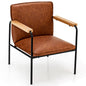 PU Leather Accent Chair with Armrests Backrest and Seat Cushion