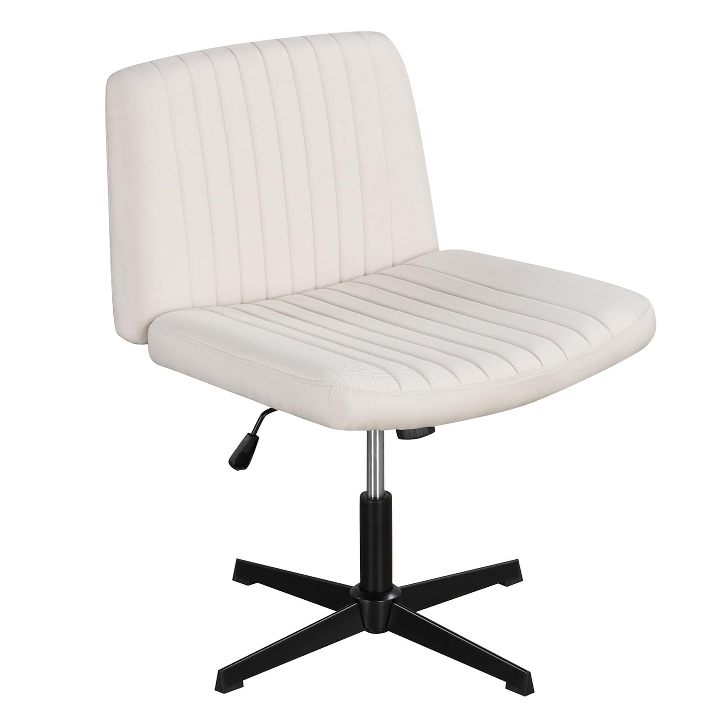Armless Office Chair, Cross Legged Desk Chair with Wide Seat