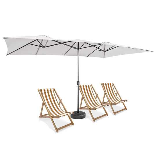 4.3m Double-Sided Patio Umbrella with Crank Handle & Vented Tops